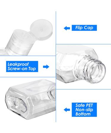 30 Pack 1 oz Clear Plastic Travel Bottles with Flip Cap - Refillable Hand Sanitizer Containers for Business Trip - Buy Online on SooperMarket.com