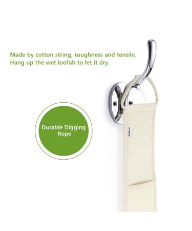 Exfoliating Loofah Back Scrubber for Bath | Long Shower Luffa Sponge with Soap Pocket | Natural Body Scratcher for Men & Women - Buy Online on SooperMarket.com
