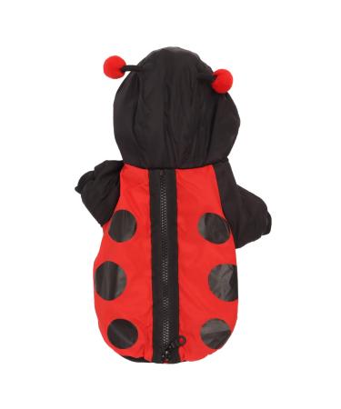 Bagima ladybug dog costume dog-hooded sweater sweet ladybug thickened warm loose Halloween dog winter clothing for small dogs enchantingly ladybugwell costume S Black