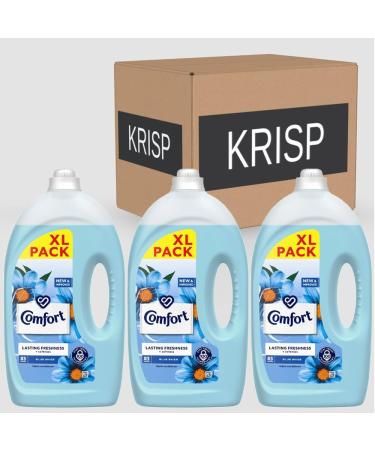 3 x 2490ml Fabric Conditioner 83 Washes Apple Sandalwood Fragrance Blue Fresh Soft Laundry Washing - Buy Online on SooperMarket.com