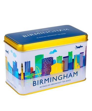 New English Teas Birmingham City Skyline Tea Tin with 40 Breakfast Teabags English 1 Count (Pack of 1)