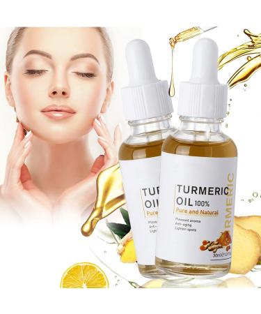 Turmeric Dark Spot Corrector Serum Natural Turmeric Acne Dark Spot Remover for Body and Face Serum Repair Facial Essence Melasma Corrector Facial Serum Skin Care Moisturizing Serum Rich Ginger Root Extract(2PCS)
