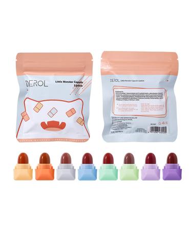 8 Pcs Mini Candy Matte Lipstick Set Velvet Lipstick Set Nonstick Cup Easy To Color Long-lasting Waterproof Swab Lipstick Makeup Gift Set