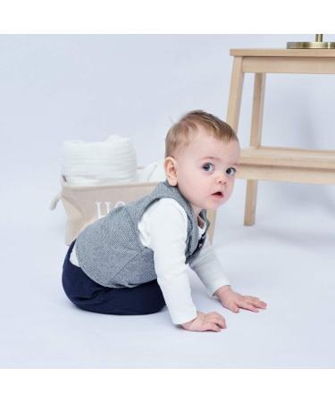 Famuka Baby Boy Gentleman Tuxedo Suit 3 Piece Set - 24 Months Grey | Formal Wedding Outfit - Buy Online on SooperMarket.com