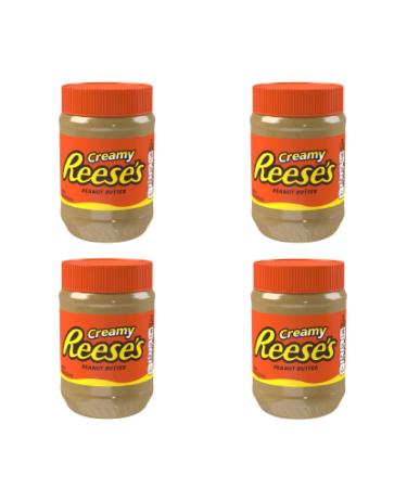 REESE'S Creamy Peanut Butter, 18 oz - Pack of 4 Peanut 18.0 Ounce (Pack of 4)