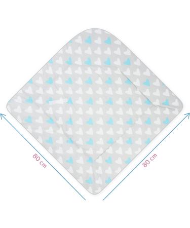 Baby Swaddle Wrap Blanket | Newborn Cotton Swaddling Sleeping Bag 0-3 Months (Blue Hearts) - Buy Online on SooperMarket.com