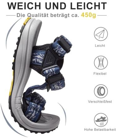 Outpro Men s Flat Trekking Sandals - Non-Slip Durable Sports Sandals for Beach & Outdoor Use - EU Size 43 - Blue - Buy Online on SooperMarket.com