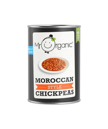 Mr Organic Moroccan Style Chickpeas - Moroccan Spiced Flavours - High Fibre - Vegan-Friendly - Made with Organic Ingredients - Versatile Ingredient for Moroccan-inspired Dishes - 400g Tin Moroccan Spiced 400.00 g (Pack of 1)