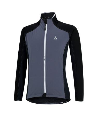 Airtracks Men's Thermal Cycling Jacket Comfort Line - Cycling Jacket Running Jacket - Warm Water-Repellent Breathable 3XL Black-Grey