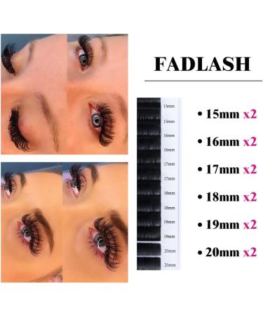 Fadlash Easy Fan D Curl 0.07 Russian Lashes - 15-20mm Mixed Length for Natural Look - Self Fanning Eyelash Extensions - Buy Online on SooperMarket.com