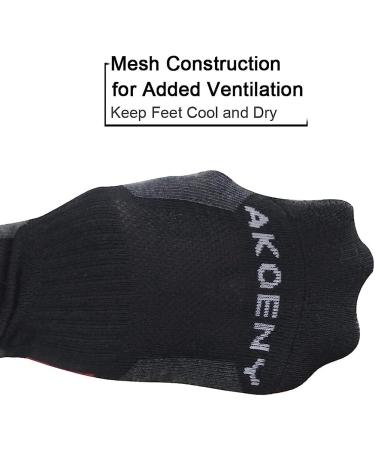 AKOENY Men's Ankle Athletic Running Quarter Socks (6-Pack) Black - Size 9-12 - Buy Online on SooperMarket.com