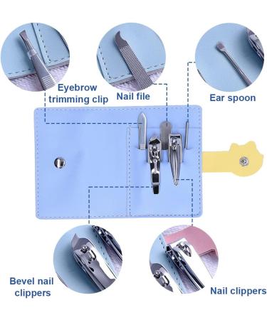 XiXiYang Nail Clippers Manicure Set 5 in 1 Stainless Steel Professional Pedicure Nail Kit Portable Nail Trimming Set Nail Cutter Thick Nails Portable - Convenient Nail Kit for Travel & Home Use(Pink) - Buy Online on SooperMarket.com