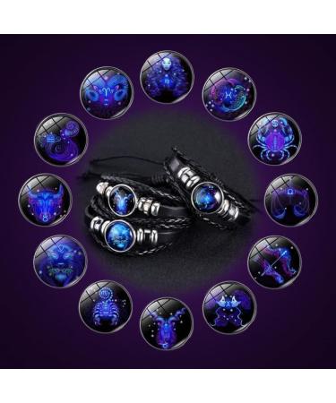 TURSHI Signs Spirit Bracelet 12 Constellation Handmade Bead Woven Multilayer Leather Bracelet Handmade Multilayer Adjustable 12 Constellation Bracelets Glow In The Dark Bracelet for Women Men Gemini: - Buy Online on SooperMarket.com