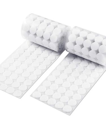 Vkey (500 Pair Sets) 3/4inch 20mm Diameter Sticky Back Coins Hook & Loop Self Adhesive Dots Tapes (White)