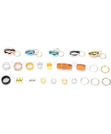 Metal Hair Braid Rings Cute Shell Pendants Decoration for Stylish Hairstyles Fashionable Dreadlock Hair Coils Accessories with Exquisite Patterns Suitable for Home Professional Salon - Buy Online on SooperMarket.com