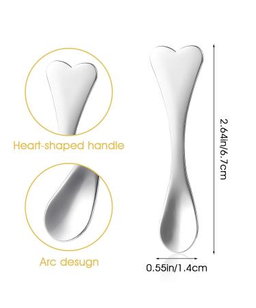 Metal Makeup Spatula Set - 4 Heart-Shaped Facial Massagers & Mini Beauty Spoons for Masks Creams & Lotions - Reusable Skincare Tools - Buy Online on SooperMarket.com