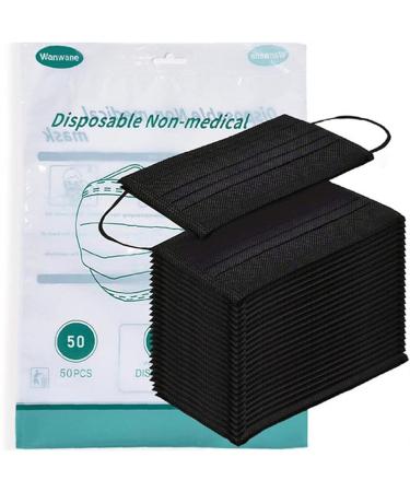Kids Disposable Black Face Masks - 50 Pcs for Ages 4-12 | Breathable & Safe Toddler Masks - Buy Online on SooperMarket.com