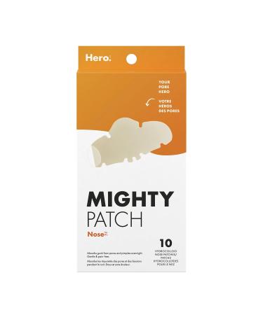 Mighty Patch Nose from Hero Cosmetics - Hydrocolloid Pimple Patch for Nose Soak up oil and pimple gunk while you sleep (10 Count) Nose 10 count (Pack of 1)