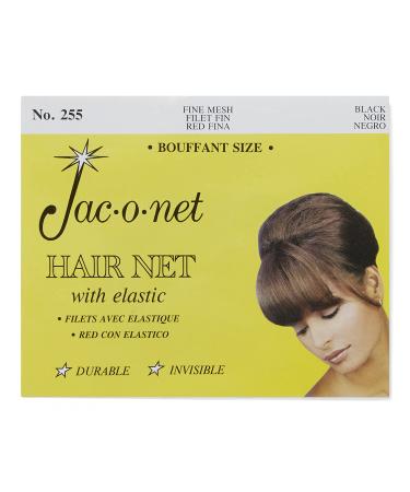 Hair Net Jac-O-Net Tiny Mesh Bouffant/Large Size  Black 1 Net Per Pack  1 Pack