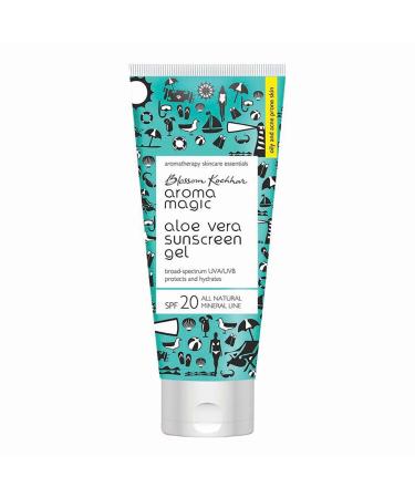 Aroma Magic Aloe Vera SPF 20 Sunscreen Body Gel | 1.69 Fl Oz (50ml) | with Broad Spectrum UVA/UVB Protection | Natural Face Sunblock for Men & Women