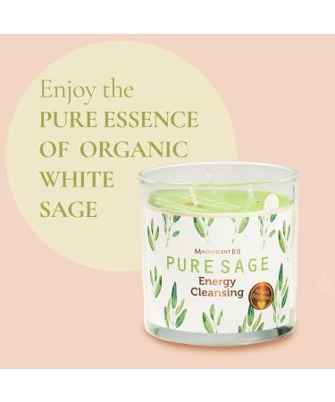 Magnificent 101 Aromatherapy Candles - Pure Sage 14 oz Soy Wax | 56 Hours Burn Time | Natural Energy Cleansing & Manifestation - Buy Online on SooperMarket.com