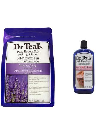 Dr Teal's Lavender Epsom Salts (1.36kg) + Pink Himalayan Foaming Bath (1L)