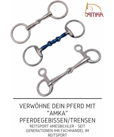 AMKA Double Broken Snaffle Bit | 18mm Stainless Steel | 65mm Rings | Ideal for Horses up to 17.5 cm - Shop Internationally - Buy Online on SooperMarket.com