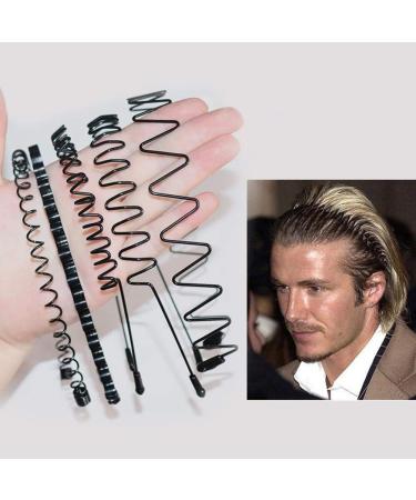 5-Piece Wave Style Metal Hair Bands for Men & Women - Flexible Slipproof Black Headbands - Buy Online on SooperMarket.com