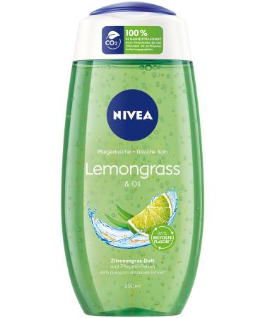NIVEA Lemongrass & Oil Nourishing Shower Gel (250 ml) Refreshing Shower Gel with Nourishing Oil Beads Pampering Shower with Revitalising Lemongrass Fragrance Lemongrass & Oil - Biodegradable Formula