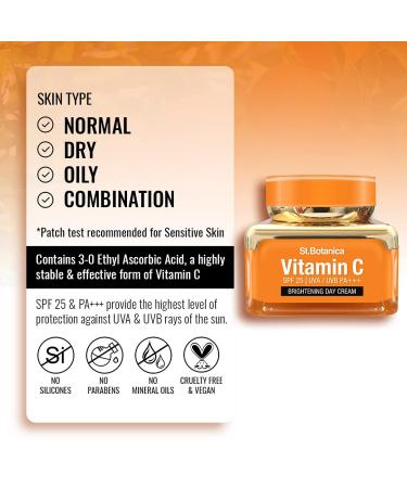 StBotanica Vitamin C Brightening Day Cream with SPF 30 - Radiant Skin 50g - Anti-Aging UVA/UVB Protection - Buy Online on SooperMarket.com