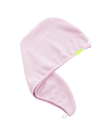 AQUIS Hair Wrap, Water-Wicking Microfiber Towel, Dries Hair 50% Faster, Button-Loop Closure, Hands Free Drying, Soft Pink Soft Pink 10 X 29 Inch