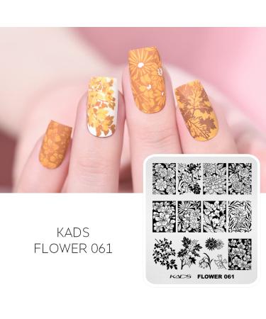 KADS Nail Stamping Plate Set - French Summer Flower Flamingo Rose Design with Stamper and Scraper - Buy Online on SooperMarket.com