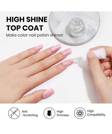 MIZHSE Clear Top Coat Nail Polish - Quick Dry Non-Gel High Shine Glossy Finish for DIY Manicure - 0.5 fl oz (15 ml) - Perfect for Home Use - Buy Online on SooperMarket.com
