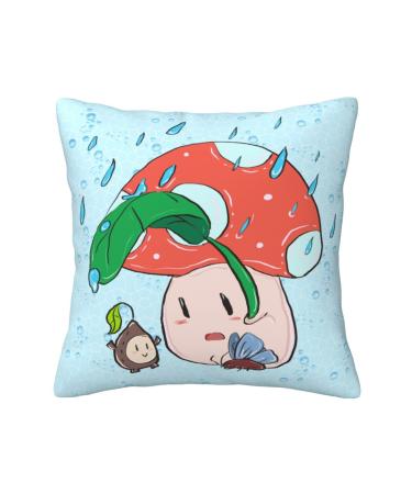 YYHHAOFA Sunflower Seeds and Mushroom Pattern Universal Pillowcase for All Seasons 16"x16" : Soft and Comfortable Suitable for car Sofa Black 16"x16"