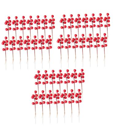 Warmhm 60 Pcs Christmas Fruit Diy Floral Art Plant Simulation Flower Branch Red Berry Stems Tree Decorations Red Berries Picks Christmas Berry Branch Winter Christmas Tree Wreath Foam Redx3pcs 17x3cmx3pcs