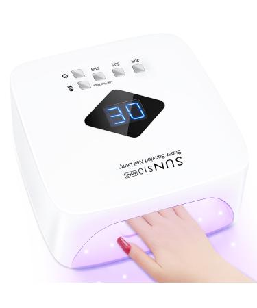 Cordless Rechargeable UV LED Nail Lamp LKE 86W UV Light for Gel Nails UV Nail Light Nail Dryer with 3 Timer Setting Display Auto Sensor Professional Quick Dry Gel Polish Curing Lamp for Salon & Home White