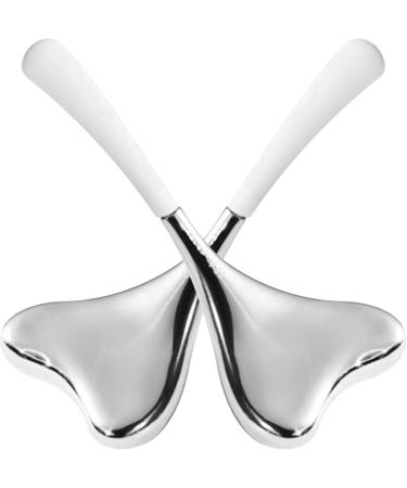 1 Pair Ice Globes Face Massager | Stainless Steel V-Shaped Gua Sha | Cooling Spa Beauty Tools for Women - Ultimate Skin Care - Buy Online on SooperMarket.com