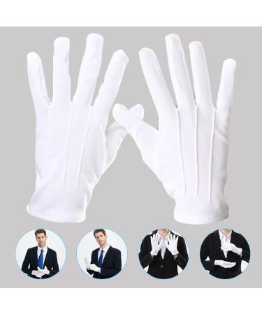 FAST-FX 2 Pairs of White Stitched Cotton Gloves Costume Gloves Soft Moisturizing Gloves for Wedding Server Parade Formal Guard Police Formal Tuxedo Jewelry Inspection - Buy Online on SooperMarket.com