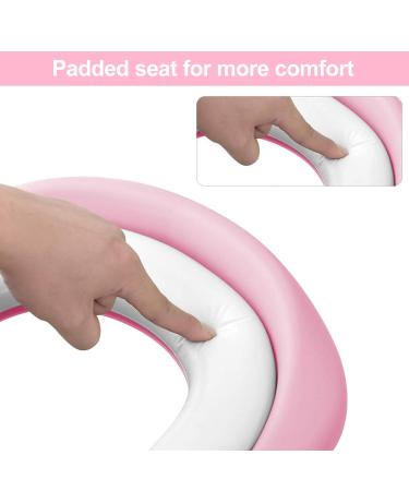 KEPLIN Baby Toilet Reducer with Ladder - Portable Soft Rim Adapter for V, U, and O Shaped Toilets Pink - Buy Online on SooperMarket.com
