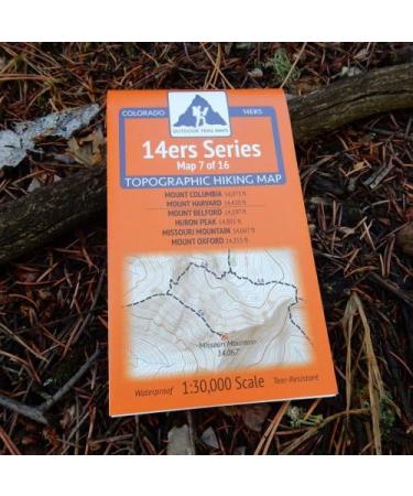 Colorado 14ers Map Series 7 of 16: Columbia, Harvard, Belford, Huron, Missouri, Oxford - Buy Online on SooperMarket.com