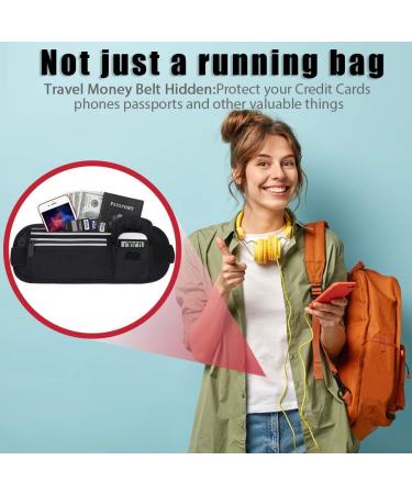 Waterproof Running Belt for Women Men - Black Fitness Fanny Pack for Hiking Gym Jogging - Fits iPhones Plus - Travel Waist Pack - Exercise Phone Holder & Money Belt - Medium - Buy Online on SooperMarket.com