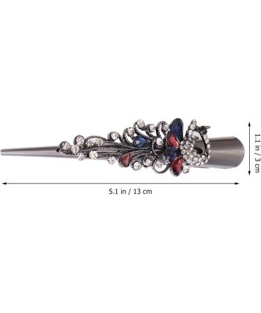 Metal Duckbill Hair Clips 2PC Large Vintage Rhinestone Duckbill Alligator Clips Crystal Teeth Hair Barrettes Duckbill Hairpins for Women Girls (Colorful+ ) - Buy Online on SooperMarket.com