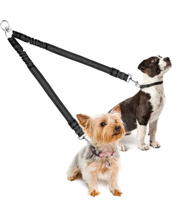 Dog leash for two dogs 360 rotatable and adjustable double bricks no complications for small medium and large dogs reflective leash for 2 dogs for walking training and jogging