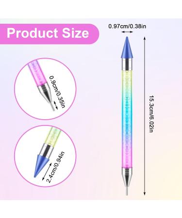 Bewudy 3 Pcs Nail Rhinestone Picker Dotting Pen Set | Dual-ended Wax Pencil Tool for Nail Art DIY Decoration | Jewelry Dotting Pen in Blue Pink Purple - Buy Online on SooperMarket.com