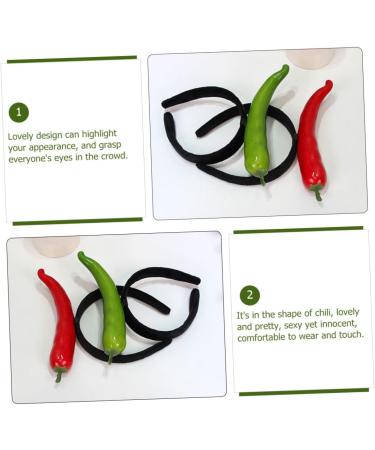 SKISUNO Chili Hair Hoop Headband Hair Accessories for Kids Chili Pepper Hat Chili Design Hair Hoop Fruit Man Elastic 1 count (Pack of 1) Green - Buy Online on SooperMarket.com