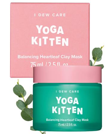 I DEW CARE Wash-off Clay Mask - Yoga Kitten | For Blemish-prone Skin with Kaolin  Heartleaf  and Tea Tree Extract  2.5 Fl Oz