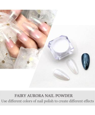 White Pearl Chrome Nail Powder - Glittery Aurora Magic Pearlescent Symphony for DIY Nail Art Decorations - Buy Online on SooperMarket.com