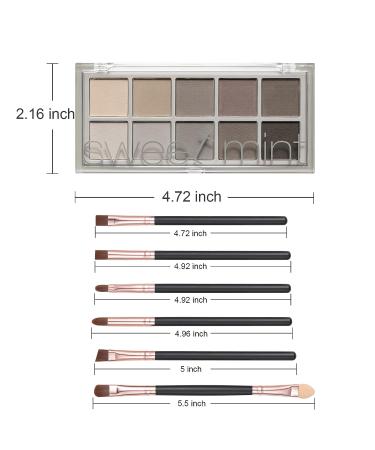 10 Color Nude Eyeshadow Palette with 6 Brushes - High Pigment, Long Lasting Matte Eye Makeup for a Natural Look - Buy Online on SooperMarket.com