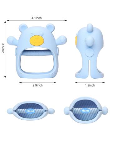 Never Drop Baby Teething Toy | Silicone Hand Teether for Babies | BPA Free Blue - Buy Online on SooperMarket.com