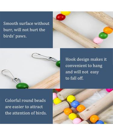 Wooden Bird Ladder Stand with 8 Swings - Perfect for Pet Training and Play | Bird Cage Accessories for Cockatiel Parakeet - Buy Online on SooperMarket.com